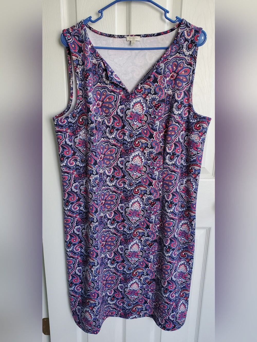 Talbots Sleeveless Paisley Print Midi Dress Size XL Summer Beach